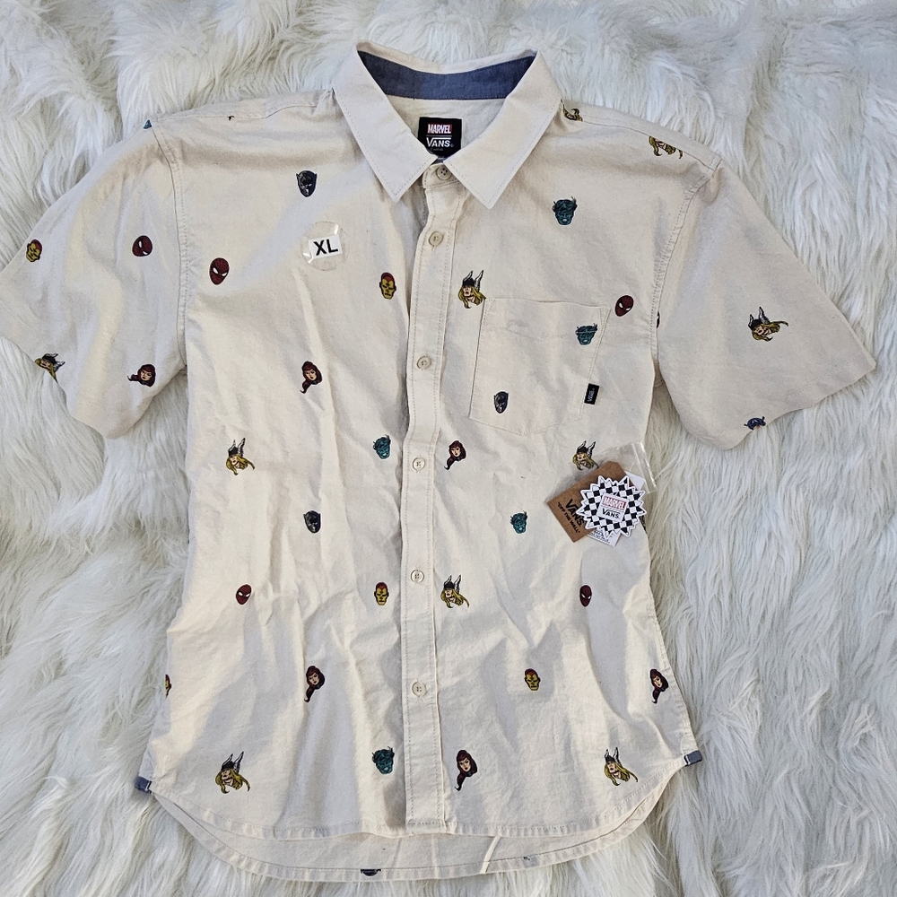 Limited Edition Marvel VANS YOUTH Button Down Shirt - Size YOUTH XL